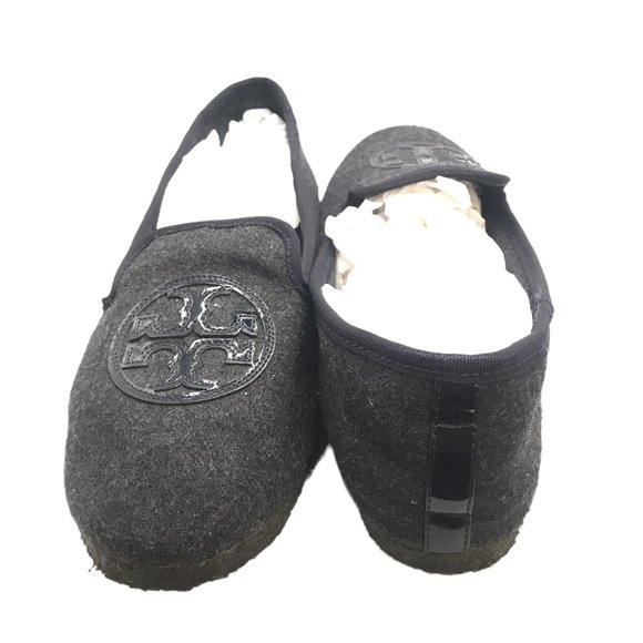 TORY BURCH CHARCOAL GREY BILLY SMOKING SLIPPERS Flats! SIZE 8! - Picture 3 of 6